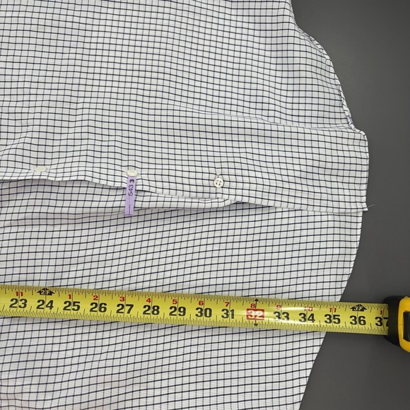 Ermenegildo Zegna White Windowpane Dress Shirt Mens 18.5 47 Pocket French Cuff - Picture 9 of 9